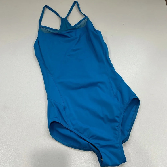 Blue Bloch Leotard Size Small with Mesh Racerback Design - Picture 1 of 6